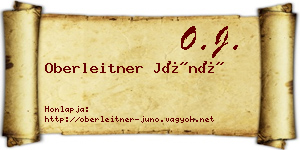 Oberleitner Júnó névjegykártya